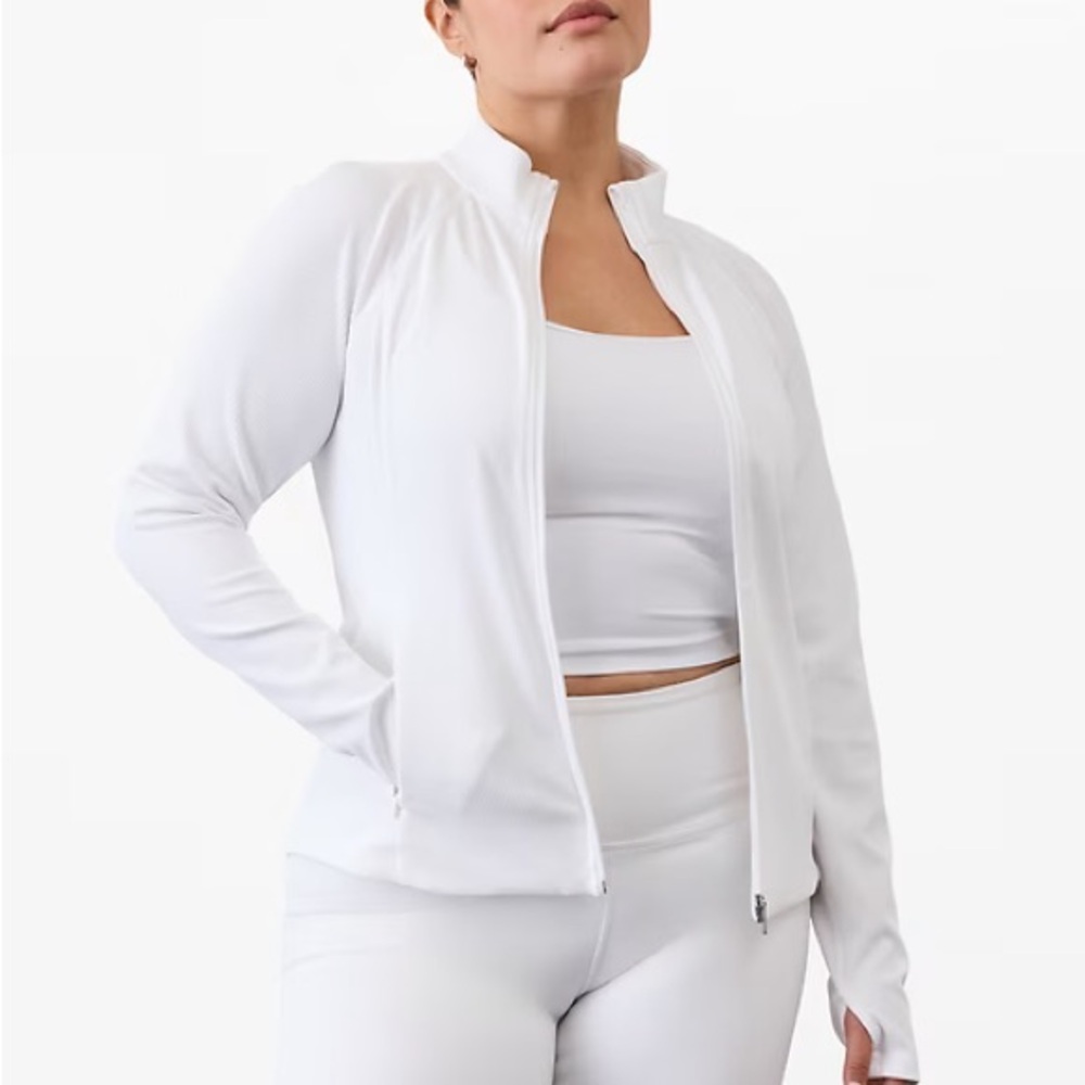 Athleta Salutation Ribbed Jacket 2.0 Women's White Jacket